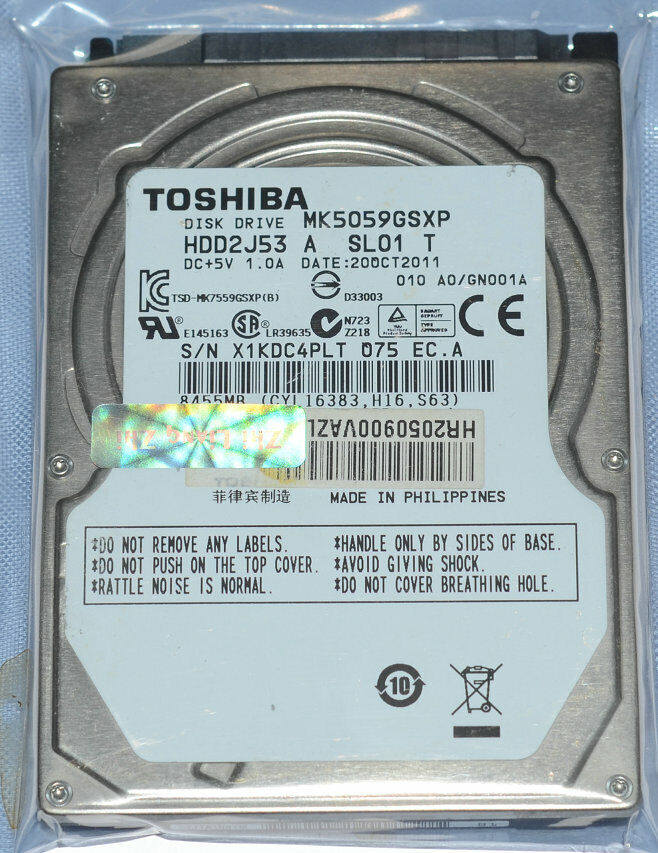 Toshiba 500GB 5,400RPM 2.5-Inch SATA Hard Disk Drive Toshiba 500GB 5,400RPM 2.5-Inch SATA Hard Disk Drive