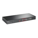 TP-Link 16-Port 10/100 Mbps + 2-Port Gigabit Rackmount Switch with 16-Port PoE+