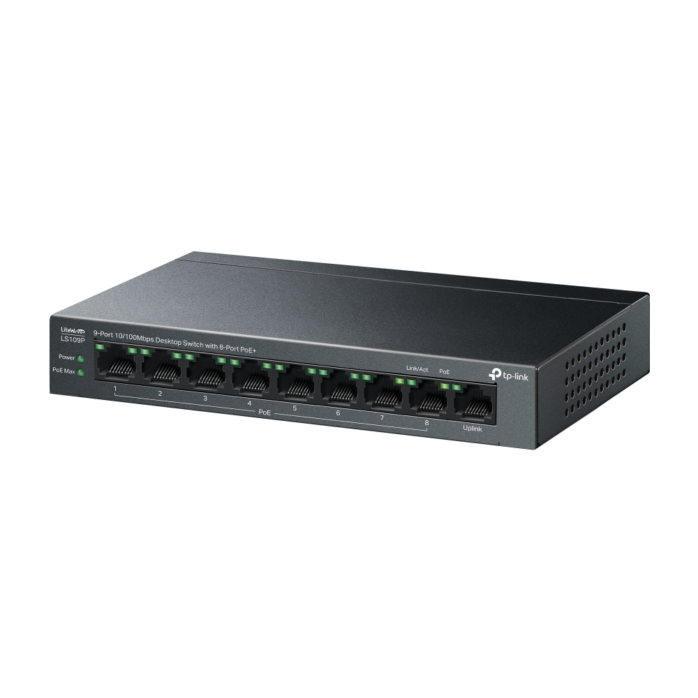 TP-Link 9-Port 10/100Mbps Desktop Switch with 8-Port PoE+