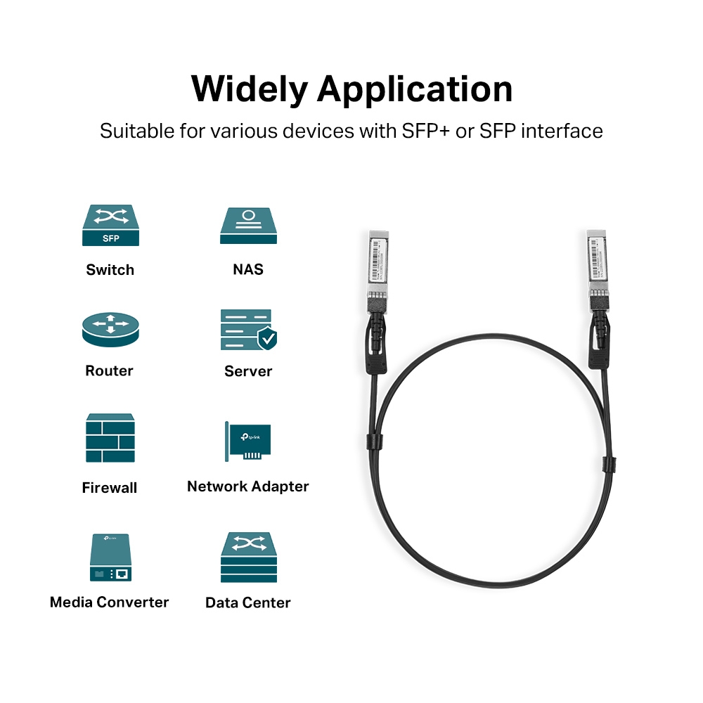 TP-Link 1M Direct Attach SFP+ Cable for 10 Gigabit Connections