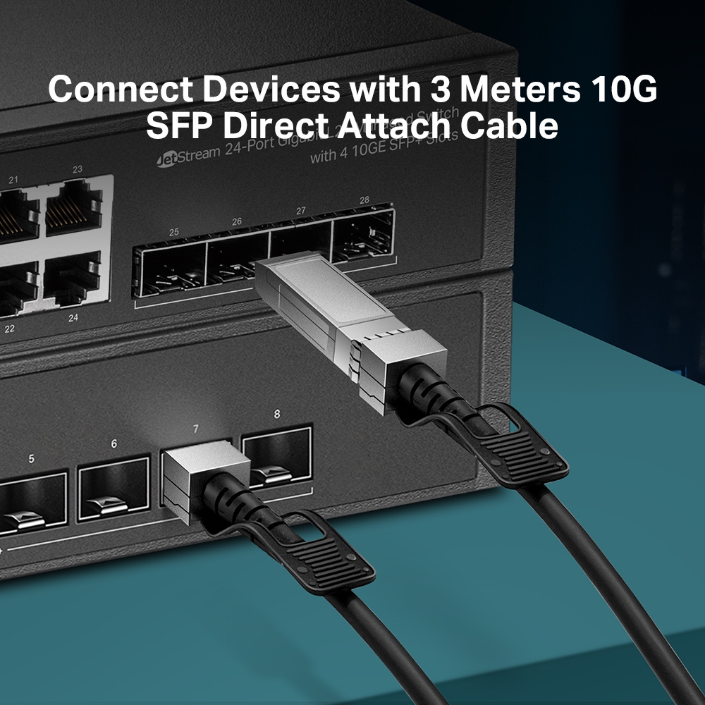 TP-Link 3M Direct Attach SFP+ Cable for 10 Gigabit Connections