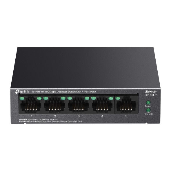 TP-Link 5-Port 10/100Mbps Desktop Switch with 4-Port PoE