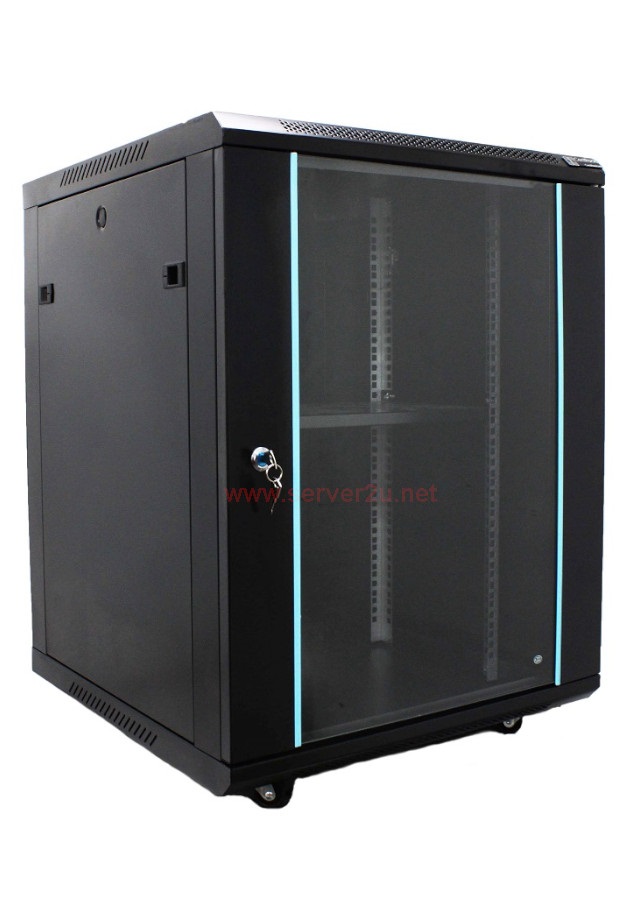 CentRacks 15U (45cm x 75cm x 60cm) Floor Stand Server Rack - Tempered Glass