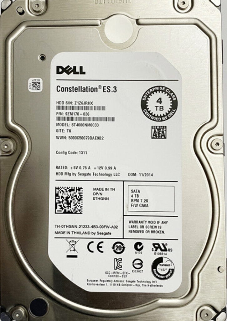 4TB 7.2K RPM SATA 6Gbps 3.5in Cabled Hard Drive ,New