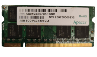 Apacer DDRII SoDIMM PC5300-1GB 64X8 CL5 G