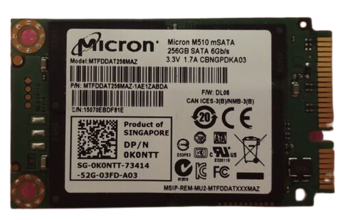Dell Micron M510 mSATA 256GB SSD Solid State Drive