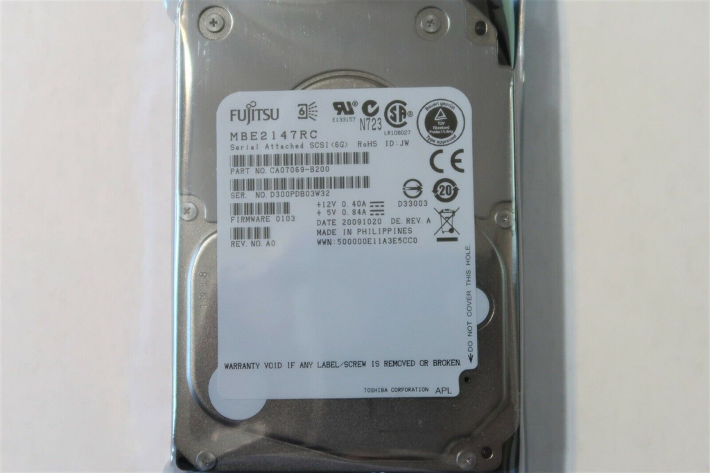 Fujitsu 146GB 15K RPM 16MB Cache 6.0Gbps SAS 2.5" Hard Drive