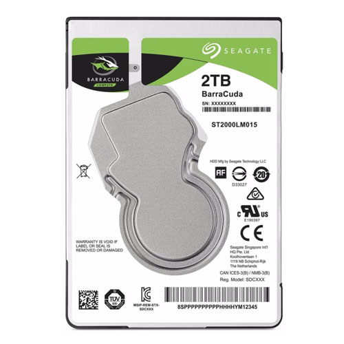 Seagate BarraCuda 2TB Internal Hard Drive HDD – 2.5 Inch SATA 6 Gb/s 5400 RPM 128MB Cache Laptop Hard Drive
