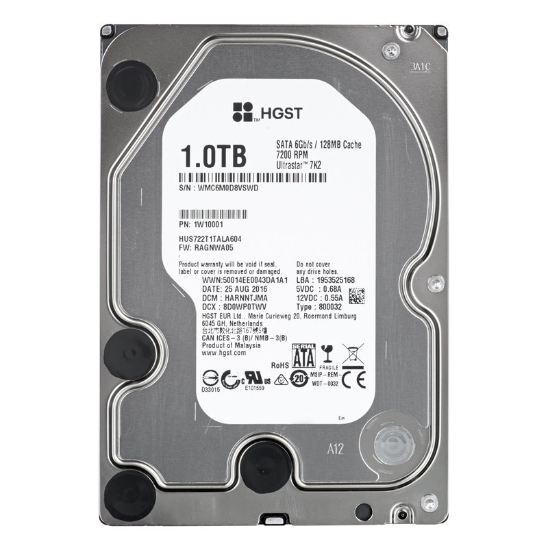 HGST Ultrastar 7K2 1TB 7.2K RPM SATA Hard Drive