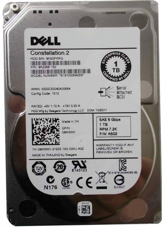 1TB 7.2K RPM SATA 6Gbps 512n 3.5in Cabled Hard Drive, new
