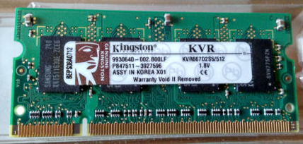 Kingston 512MB 667MHz DDR2 Non-ECC CL5 SODIMM Notebook Memory