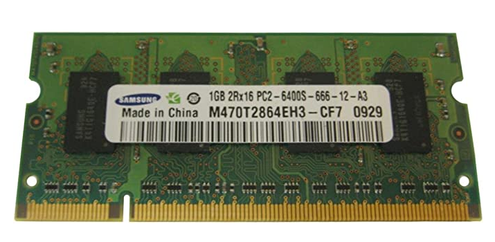 Samsung 1GB 2Rx16 DDR2 PC2-6400s 800MHz 200pin SODIMM Notebook Memory