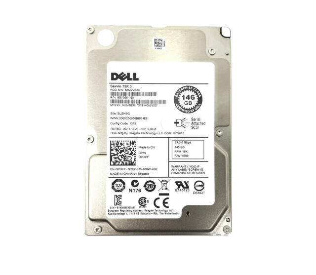 Dell 146GB SAS 6 Gb/s 	2.5 inches 10000RPM Server Harddisk