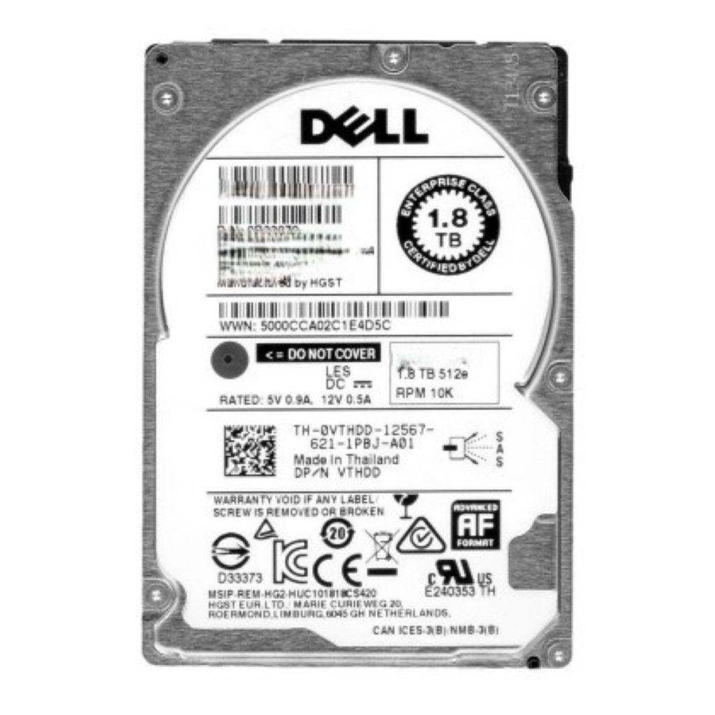 (1GR201-150) Dell 1.8TB SAS 6 Gb/s 	2.5 inches 10000RPM Server Harddisk