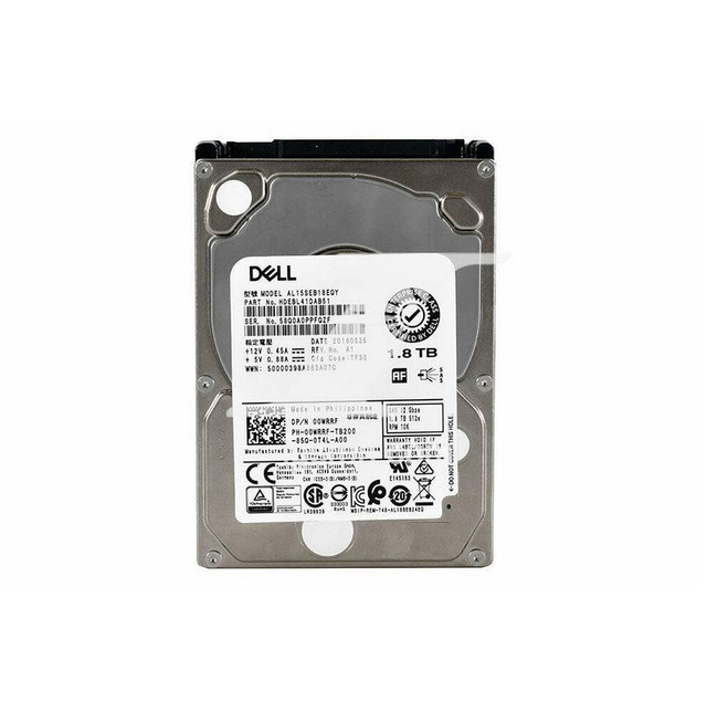 (400-AGME) Dell 1.8TB SAS 6 Gb/s 	2.5 inches 10000RPM Server Harddisk