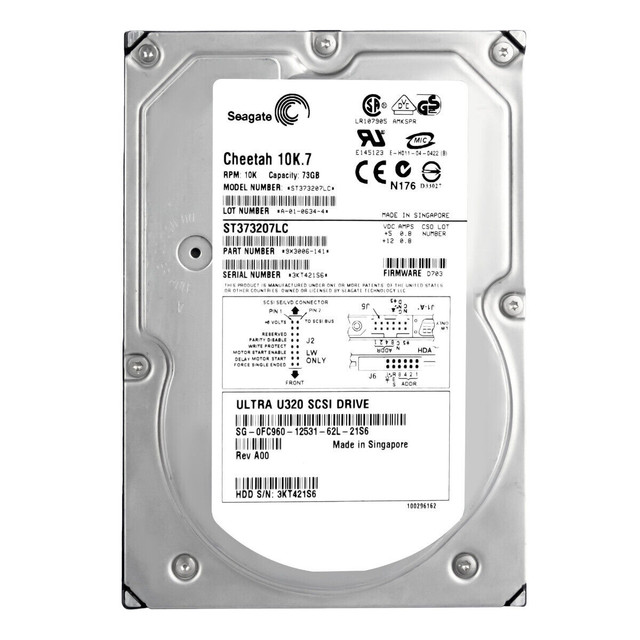 (GM250) Dell 73GB SAS 3 Gb/s 	3.5 inches 10000RPM Server Harddisk