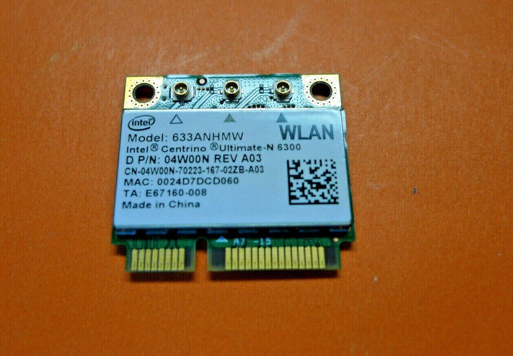 Precision M6700 M6800 Intel Centrino Ultimate-N 6300 WiFi Card REV-A03 4W00N
