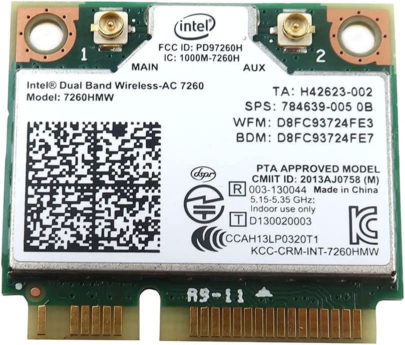 Intel Dual Band Wireless-ac 7260 7260hmw Half Mini Pcie Pci-express Wlan Wifi Card