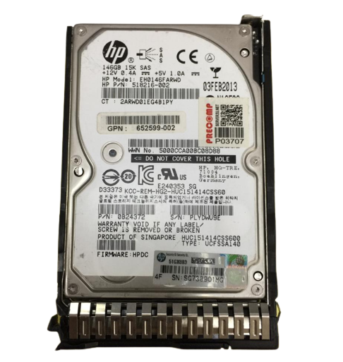 HP 146GB 15000RPM SAS 6Gb/s 64MB Cache 2.5-inch Hard Drive
