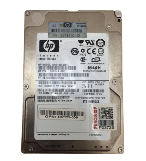 HP 146GB 15000RPM SAS 6GB/s Hot-Pluggable Dual Port 2.5-inch Hard Drive