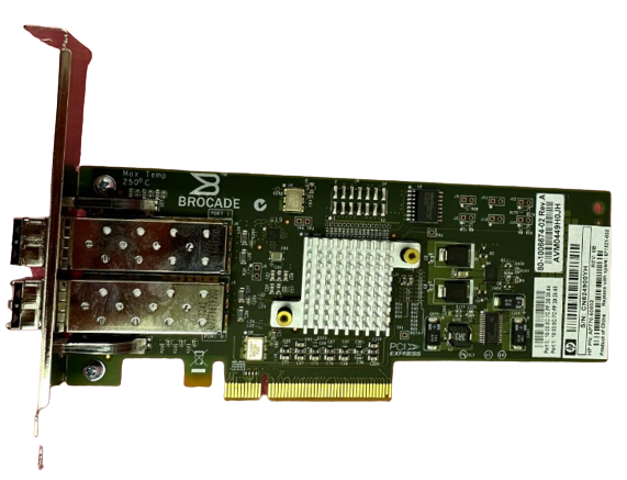 HP AP770-60001 Brocade 825 Dual Port 8GB SFP Network FC HBA Card PCIe w/Two SFP