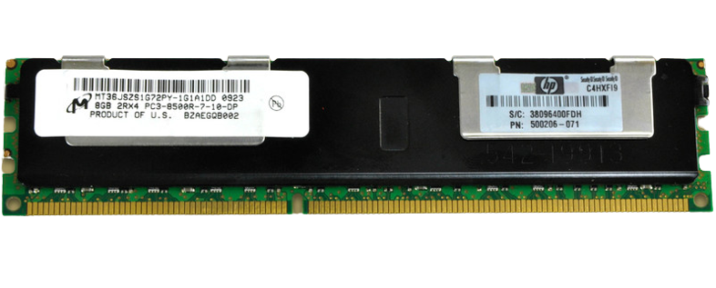 HP 8GB PC3-8500R DDR3-1066 REGISTERED ECC 2RX4 CL7 240 PIN 1.5V MEMORY MODULE (500206-071)