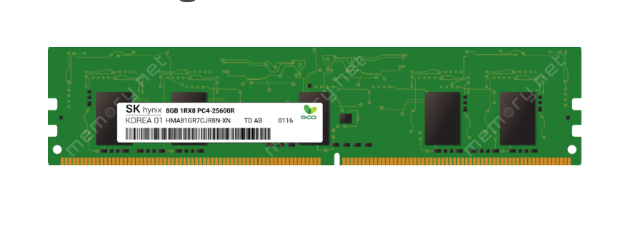 Dell 8GB 1RX8 DDR4 PC4-3200 ECC RDIMM Server RAM HMA81GR7CJR8N-XN