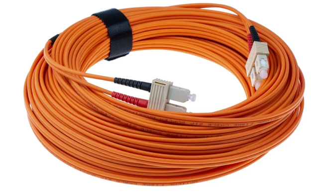 RS PRO SC to SC Duplex Multi Mode OM1 Fibre Optic Cable, 62.5/125μm, Orange