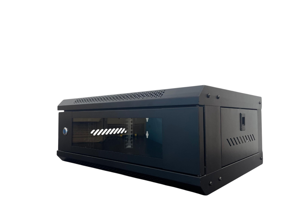 CentRacks 4U (40cm x 21cm x 53cm) Wall Mount Server Rack - Black Glass