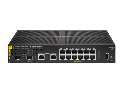 [JL679A] HPE Aruba 6100 12G Class4 PoE 2G/2SFP+ 139W Switch