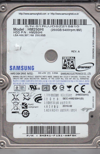 [HM250HI] SAMSUNG 250GB 2.5" SATA Hard Drive HDD