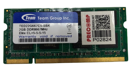 [TED22G667C5-SBK] Team Elite 2GB DDR2 667Mhz CL5 Notebook Memory
