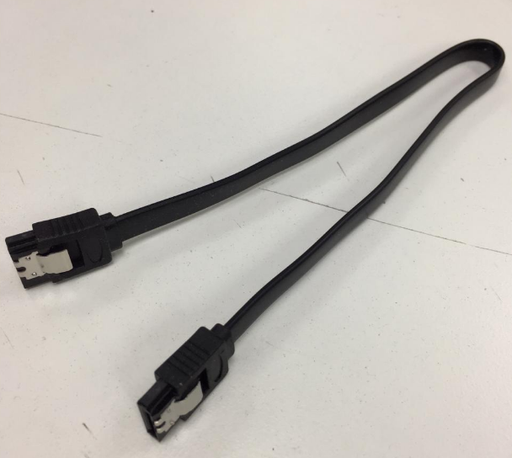 [E332199-18] BLACK FLAT SATA 18 INCH CABLE - 6GB/S LATCH STRAIGHT (E332199-18 IN)