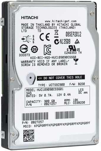 [HUC109060CSS601] HGST 600GB SAS 6 Gb/s 2.5 inches 10000RPM HDD