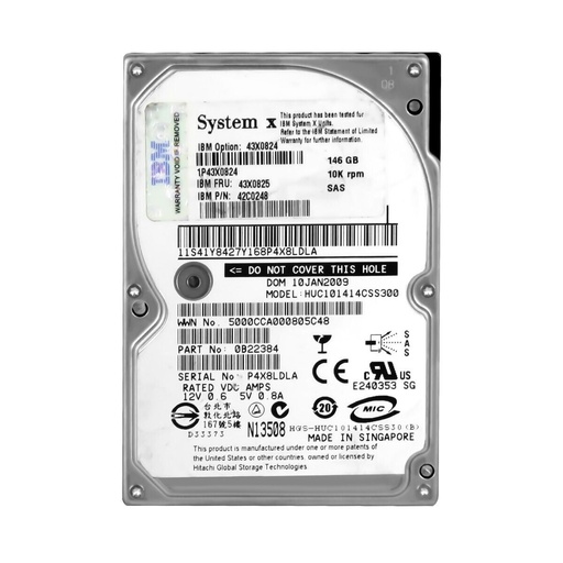 [42C0248/9F6066-039] IBM 146GB 10K RPM 16MB Cache 3.0Gbps SAS 2.5" Hard Drive