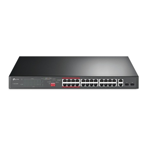 [TL-SL1226P] TP-Link 24-Port 10/100Mbps + 2-Port Gigabit Unmanaged PoE+ Switch