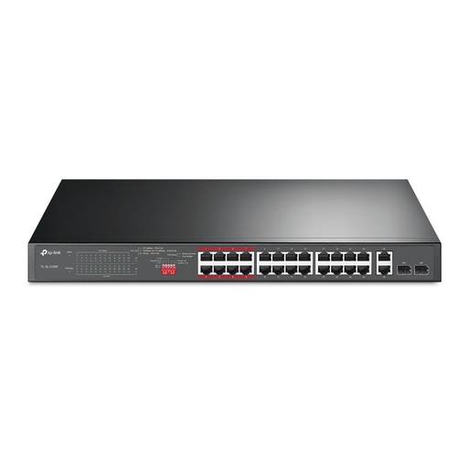 [TL-SL1226P] TP-Link 24-Port 10/100Mbps + 2-Port Gigabit Unmanaged PoE+ Switch