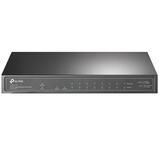 [TL-SG1210P] TP-Link 10-Port Gigabit Desktop Switch with 8-Port PoE+